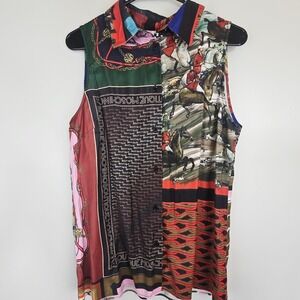 Moschino Multicolor Equestrian Print Blouse